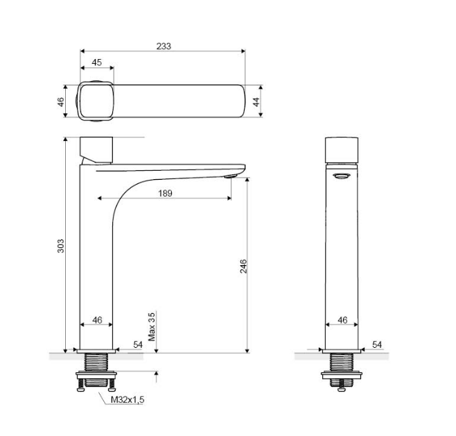 Excellent Keria Q bateria umywalkowa wysoka chrom AREX.2012CR