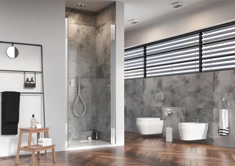 Radaway Nes DWJ I drzwi wnękowe wahadłowe 100cm prawe chrom przeźroczyste Easy Clean 10026100-01-01R