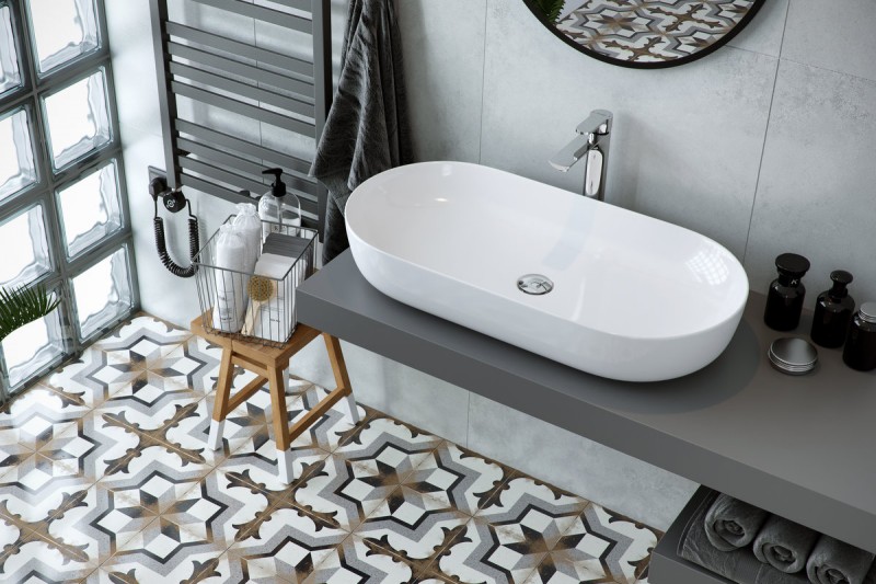 Actima Jima 82 umywalka nablatowa owalna 82x41 biały CEAC.2001.820.WH