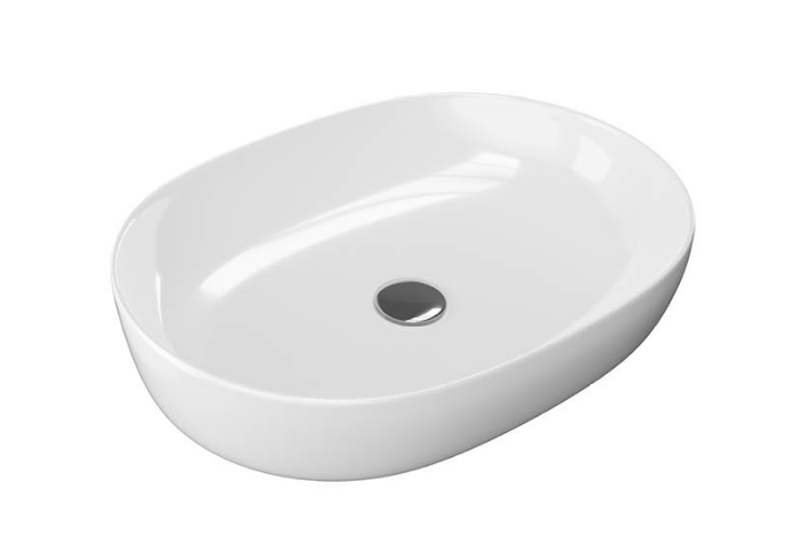 Actima Jima 60 umywalka nablatowa owalna 61,5x41,5 biały CEAC.2001.615.WH