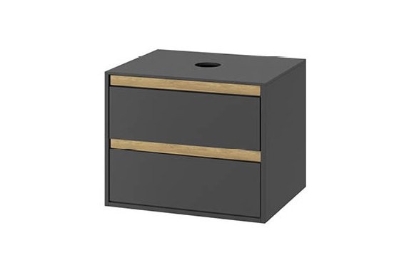 Excellent Tuto szafka pod umywalkę nablatową 60 cm 2 szuflady szary-dąb MLEX.0104.600.GRBL