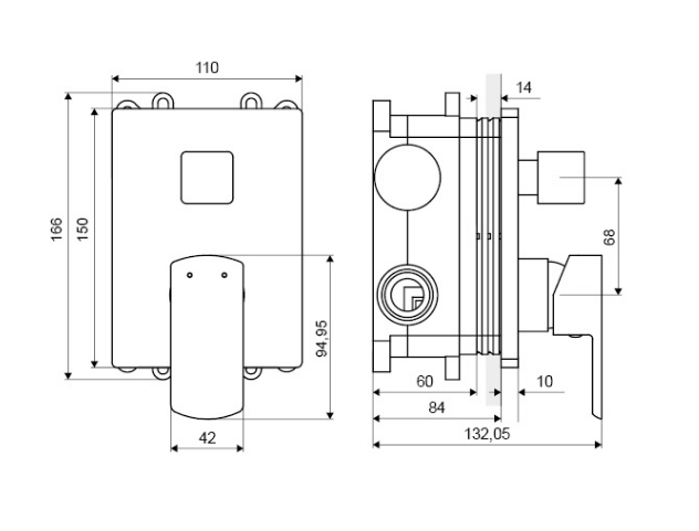 Actima Pride podtynkowa bateria wannowo-prysznicowa chrom AREX.4045CR