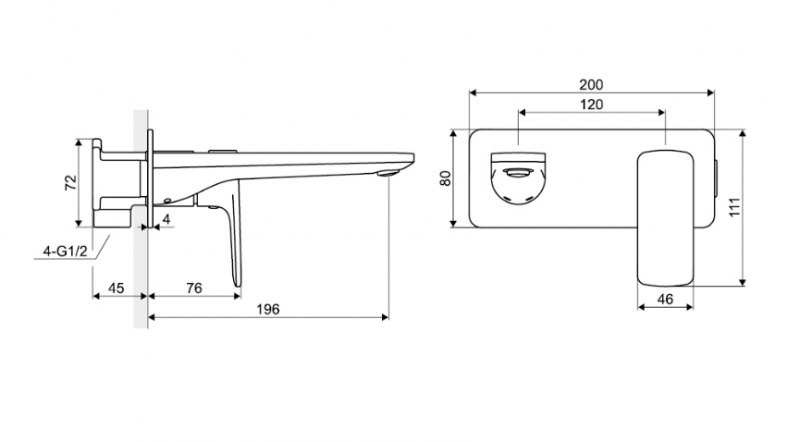 Excellent Keria bateria umywalkowa podtynkowa czarny mat AREX.2014BL