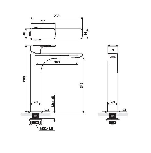 Excellent Keria bateria umywalkowa wysoka czarny mat AREX.2002BL