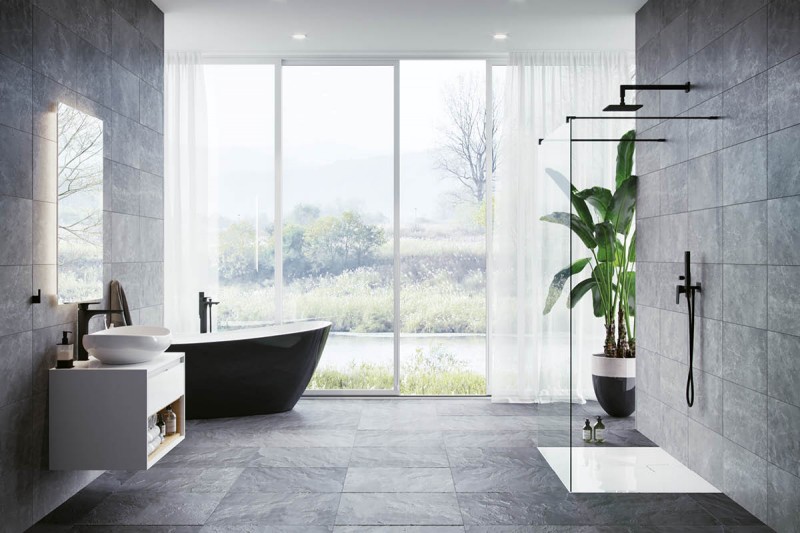 Excellent Keria bateria wannowa wolnostojąca czarny mat AREX.2055BL