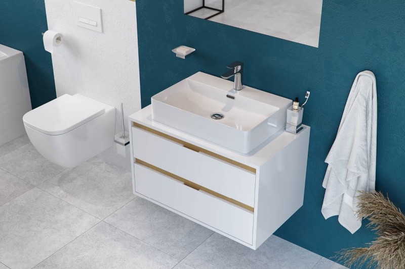 Excellent Tuto szafka pod umywalkę nablatową 60 cm 2 szuflady biały-dąb MLEX.0104.600.WHBL