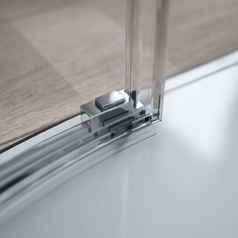 Radaway Idea PDD kabina półokrągła 80Lx100P drzwi przesuwne chrom przeźroczyste Easy Clean 387139-01-01+387152-01-01