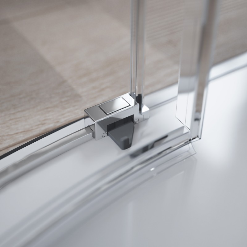 Radaway Idea PDD kabina półokrągła 80x80 drzwi przesuwne chrom przeźroczyste Easy Clean 387139-01-01+387141-01-01