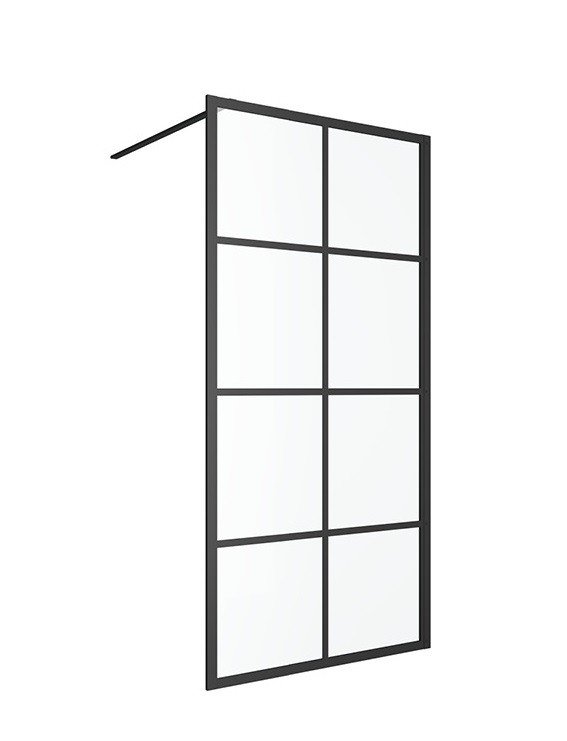 Excellent Fabrika kabina typu Walk-In 100 cm czarny krata Clean Control KAEX.4006.1000.LP