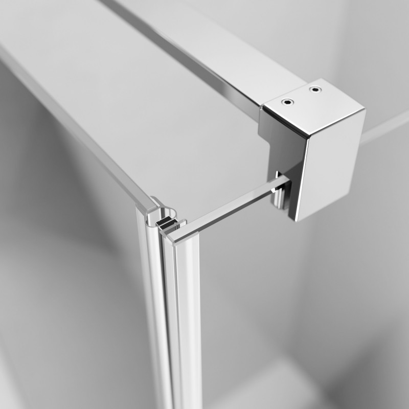 Radaway Nes DWD+S kabina prostokątna 120x80 drzwi dwuczęściowe wahadłowe 120 i ścianka 80 chrom przeźroczyste Easy Clean 10034120-01-01+10040080-01-01