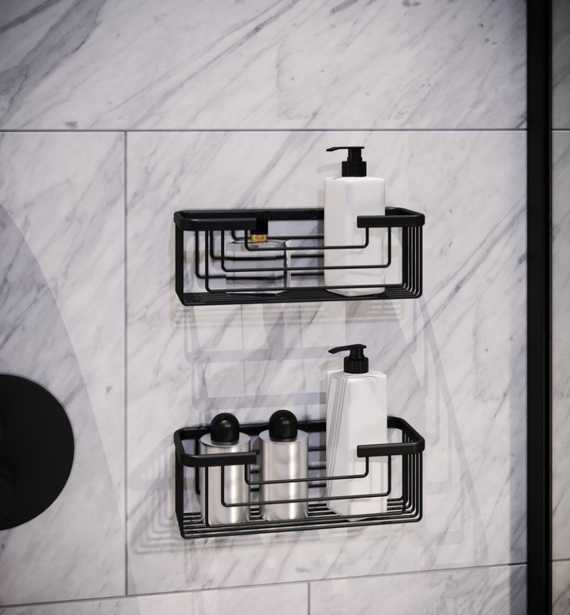 Sapho Gedy Smart czarna pólka wisząca 252x86x102mm 2419-14