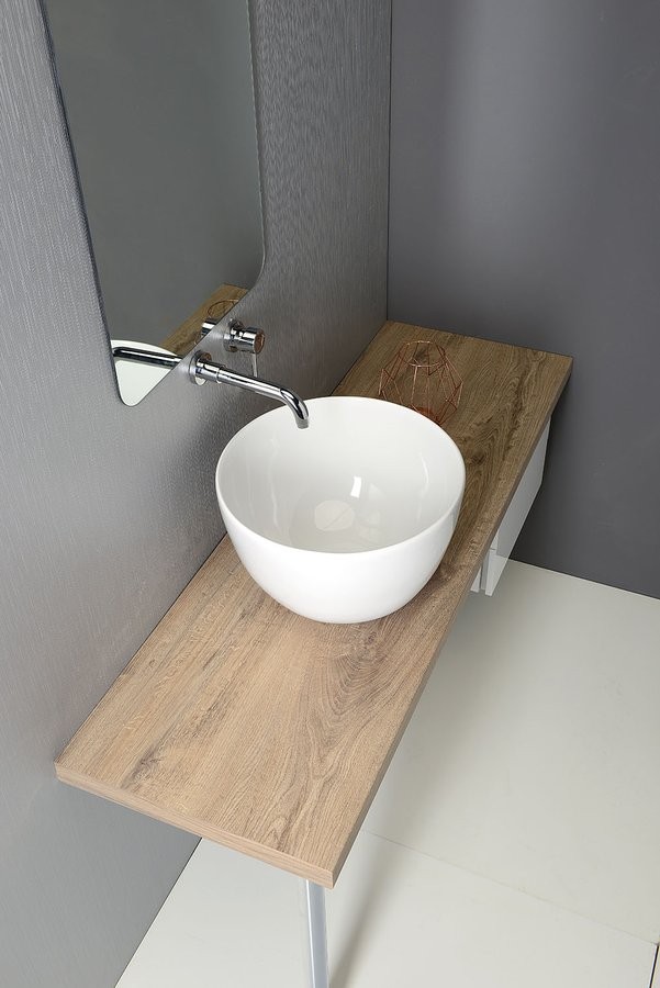 Sapho DOME Umywalka okrągła nablatowa/stawiana na blat ceramiczna 44,4x44,5 cm biały WH030