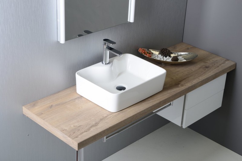 Sapho Balena Umywalka prostokątna nablatowa/stawiana na blat ceramiczna 48x37 cm biały BH7013