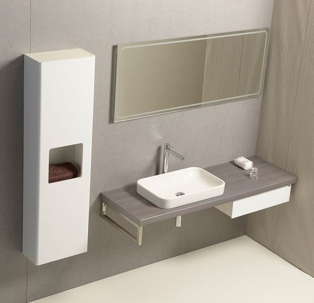 Sapho ISVEA SOTT AQUA Umywalka prostokątna nablatowa ceramiczna 60x38 cm biały 10SQ50060