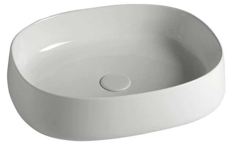 Sapho Jumper Umywalka owalna nablatowa/stawiana na blat ceramiczna 50x40 cm biały WH071