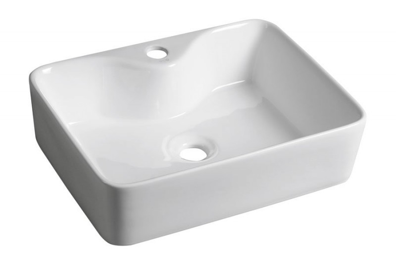 Sapho Balena Umywalka prostokątna nablatowa/stawiana na blat ceramiczna 48x37 cm biały BH7013