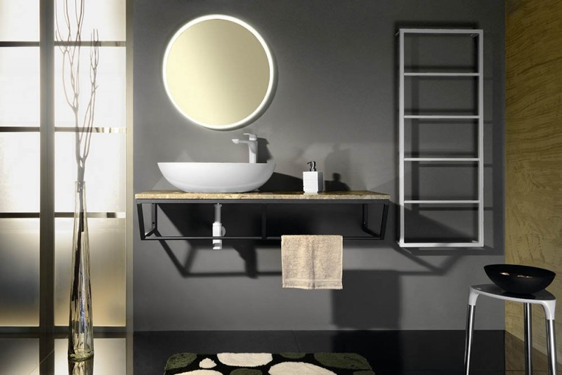 Sapho wieszak wolnostojący na ręczniki drabina reling 42x170x2 cm biały mat stal SKA561