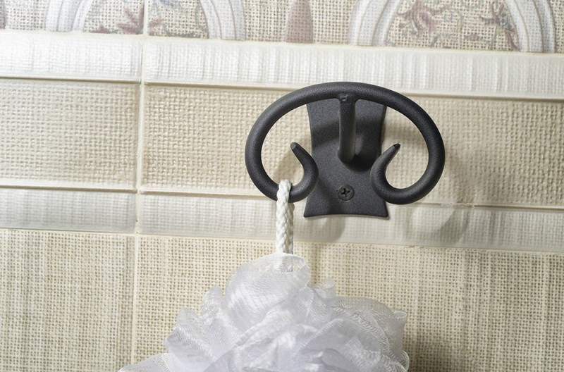 Sapho Rebecca wieszak hak podwójny czarny retro CC023