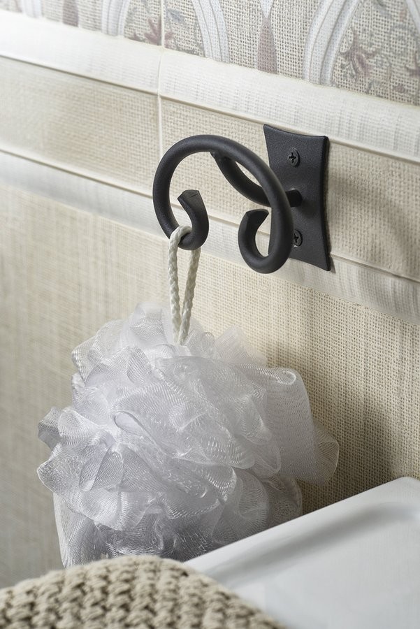 Sapho Rebecca wieszak hak podwójny czarny retro CC023