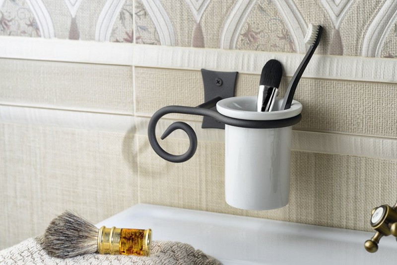 Sapho Rebecca kubek ceramiczny wiszący czarny retro CC004