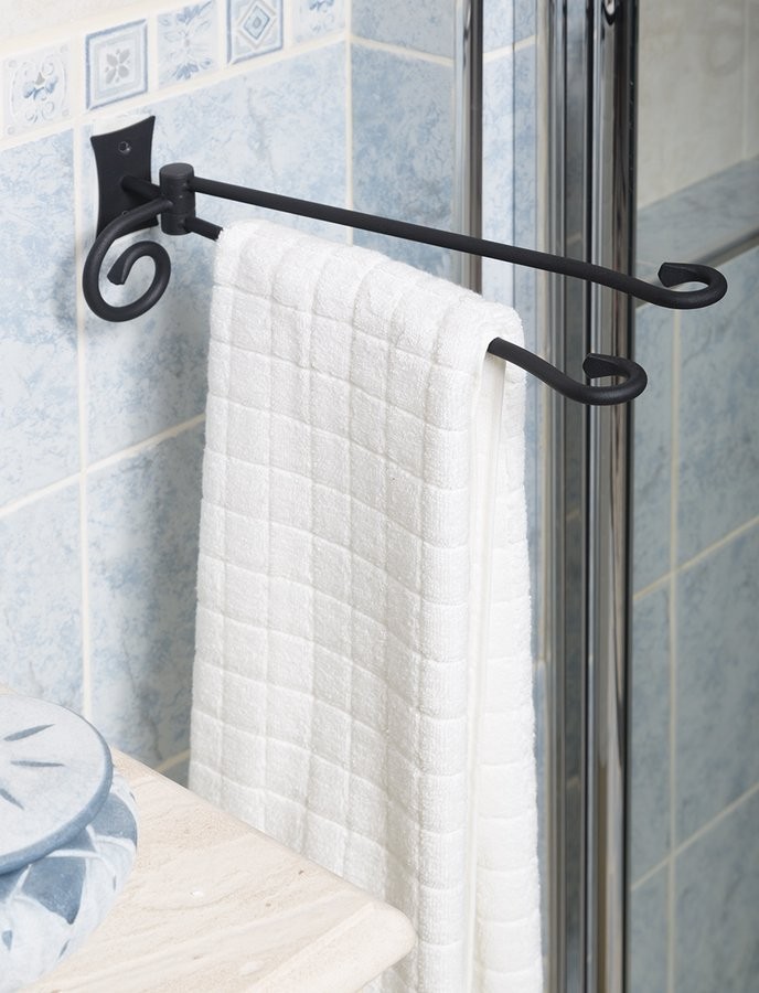Sapho Rebecca wieszak na ręcznik obrotowy podwójny 300mm czarny retro CC021