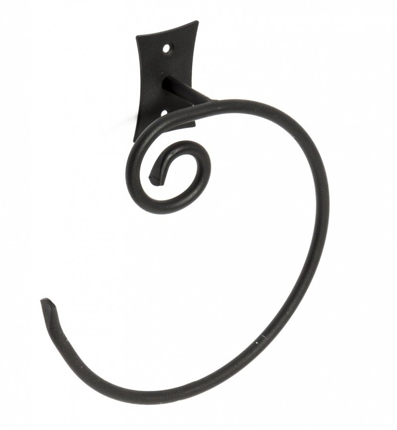 Sapho Rebecca wieszak na ręcznik okrągły czarny retro CC006