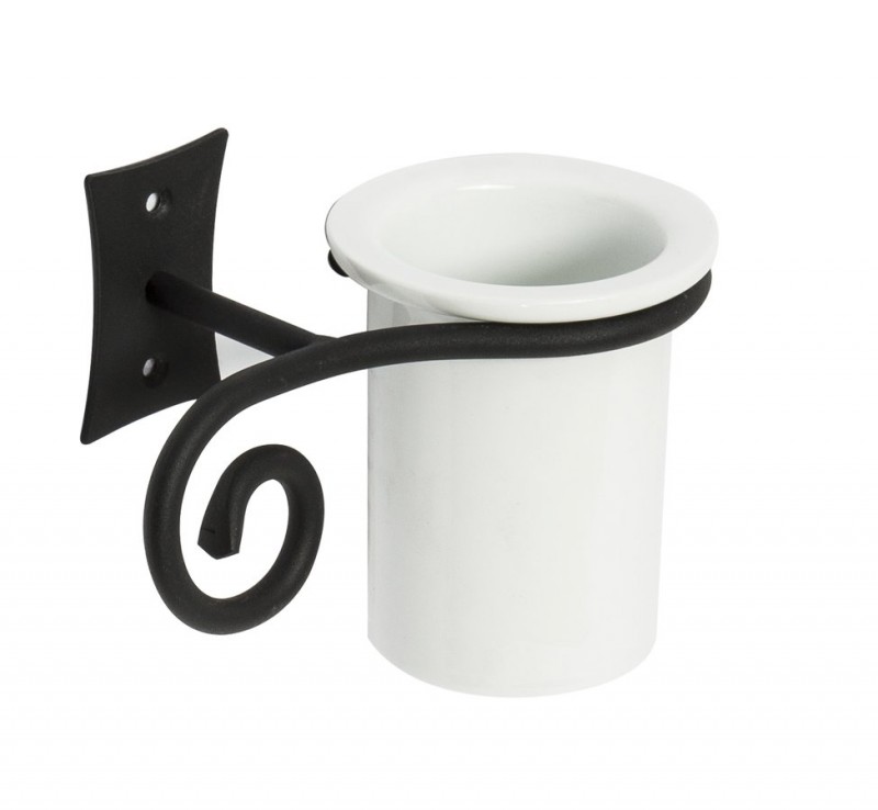 Sapho Rebecca kubek ceramiczny wiszący czarny retro CC004