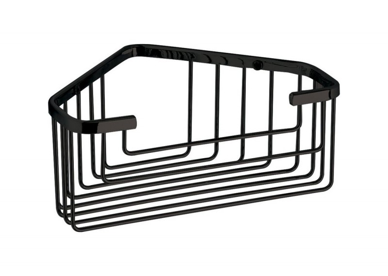 Sapho Gedy Smart pólka mydelniczka wisząca narożna czarny mat 200x80x151mm chrom 2483-14