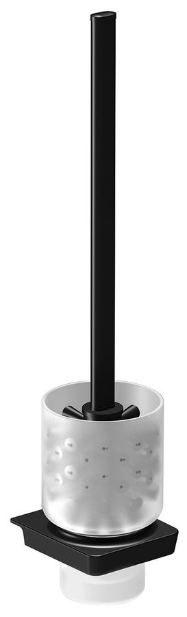 Sapho Zen Black szczotka WC wisząca naścienna szkło mleczne 166497