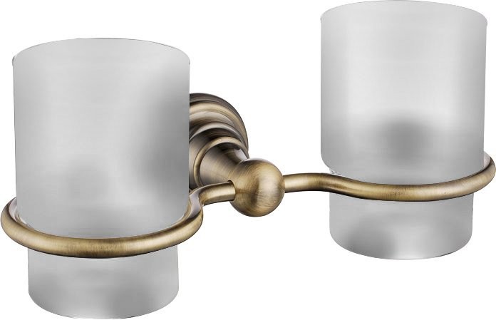 Sapho Diamond kubek podwójny wiszący brąz szkło mleczne mosiądz 1318-05