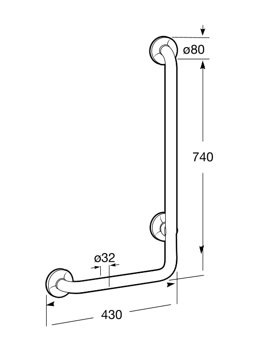 Roca Access Comfort uchwyt poręcz kątowa prawa 90º biały A816907009