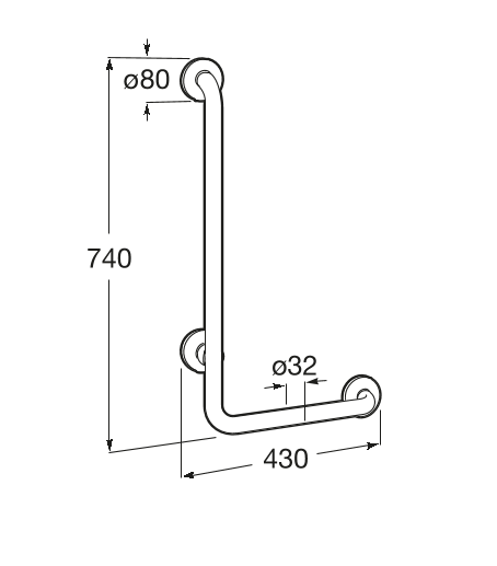 Roca Access Comfort uchwyt poręcz kątowa lewa 90º biały A816906009