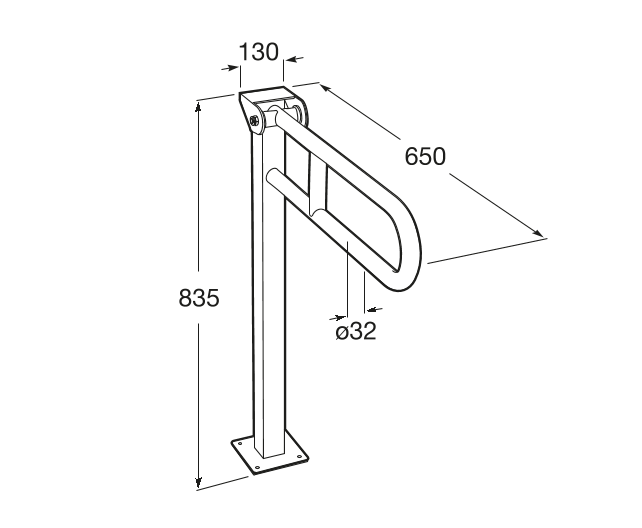 Roca Access Comfort uchwyt poręcz stojąca składana 60 cm biały A816910009