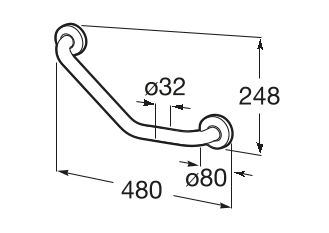 Roca Access Comfort poręcz kątowa 135º biały A816905009