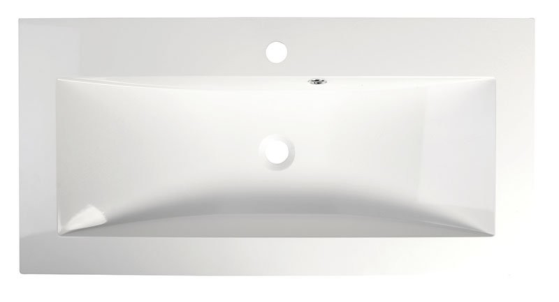 Sapho YUKON umywalka prostokątna 90x45cm wpuszczana w blat konglomerat biały 55900