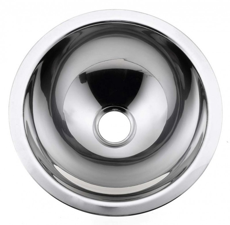 Sapho umywalka okrągła 35,5x35,5cm wpuszczana w blat stal nierdzewna 13029.B