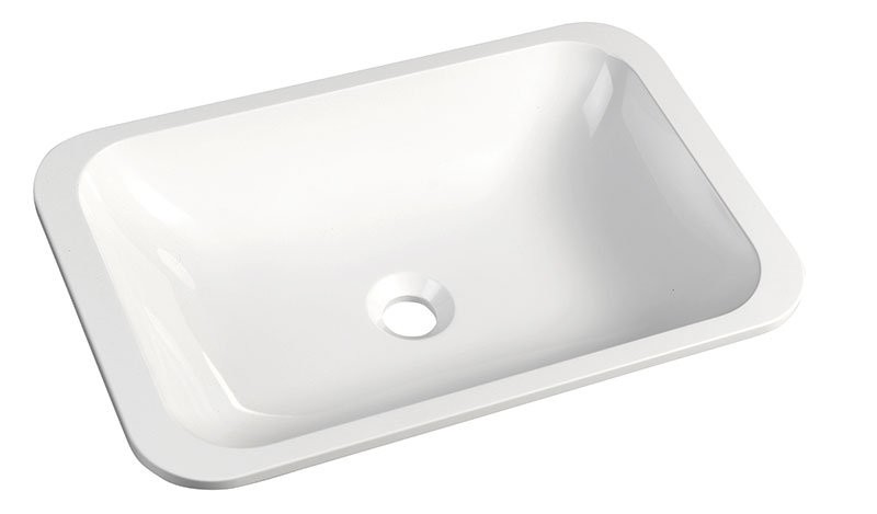 Sapho JAPURA umywalka prostokątna 55x36cm wpuszczana w blat konglomerat biały 50135