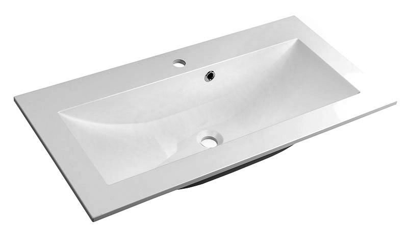 Sapho YUKON umywalka prostokątna 90x45cm wpuszczana w blat konglomerat biały 55900