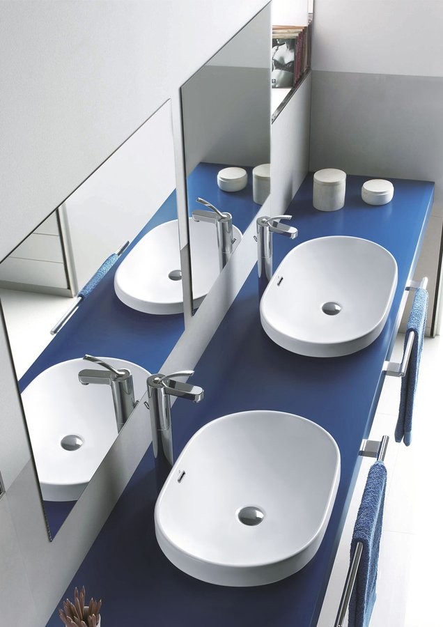 Sapho Lima umywalka owalna 59x39cm wpuszczana w blat ceramika biały BH7022