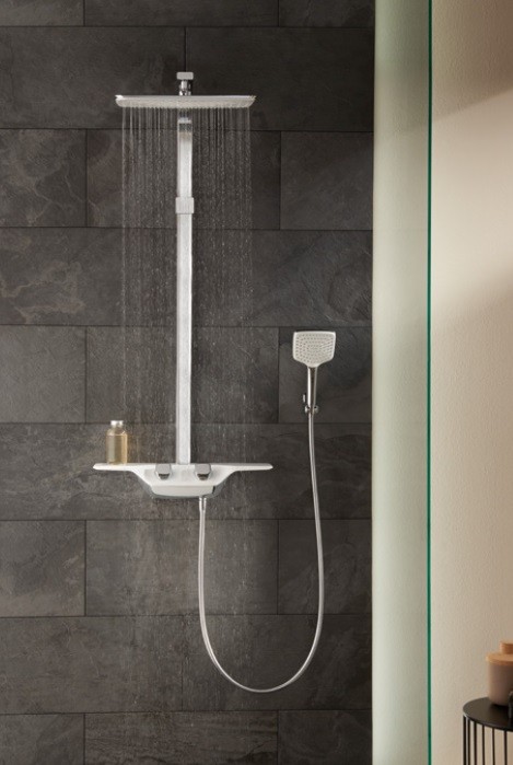 Kludi Cocpit Discovery system natryskowy z termostatem i deszczownicą biały/chrom 8020091-00