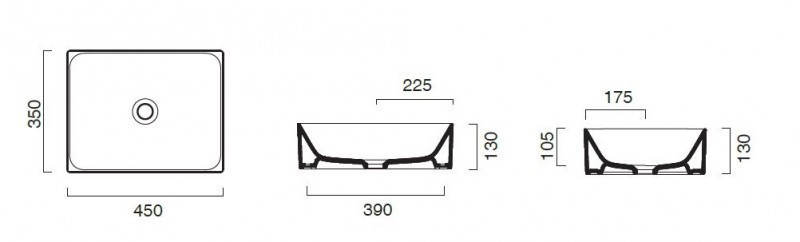 Catalano New Zero umywalka stawiana na blat 40x35 czarny matowy nero Cataglaze 14535ZENS