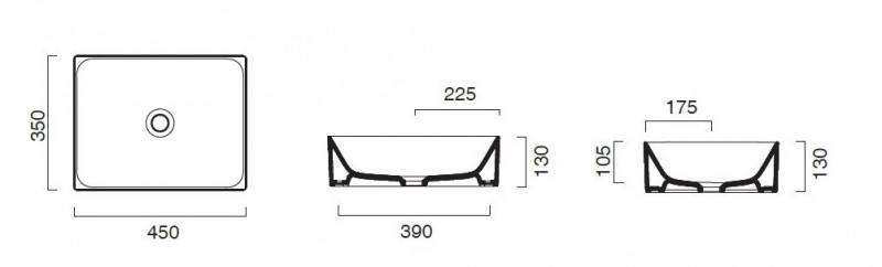 Catalano New Zero umywalka stawiana na blat 40x35 biały matowy Cataglaze 14535ZEBM