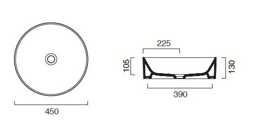 Catalano New Zero umywalka stawiana na blat 45x45 biały połysk Cataglaze 145TZE00