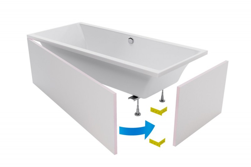 Excellent obudowa Flex System do zabudowy płytkami wanny prostokątnej do wymiarów 200x90 OBEX.P.20X90WH