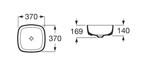 Roca Inspira Soft umywalka nablatowa 37cm 37x37 A327502000
