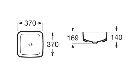 Roca Inspira Square umywalka nablatowa 37cm 37x37 A327532000