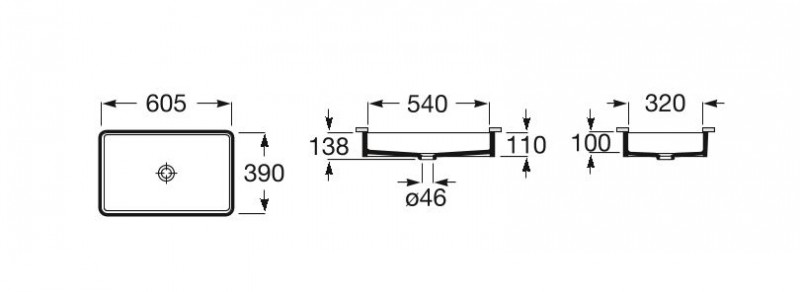 Roca Inspira Square umywalka podblatowa 54cm 54x32 A327535000