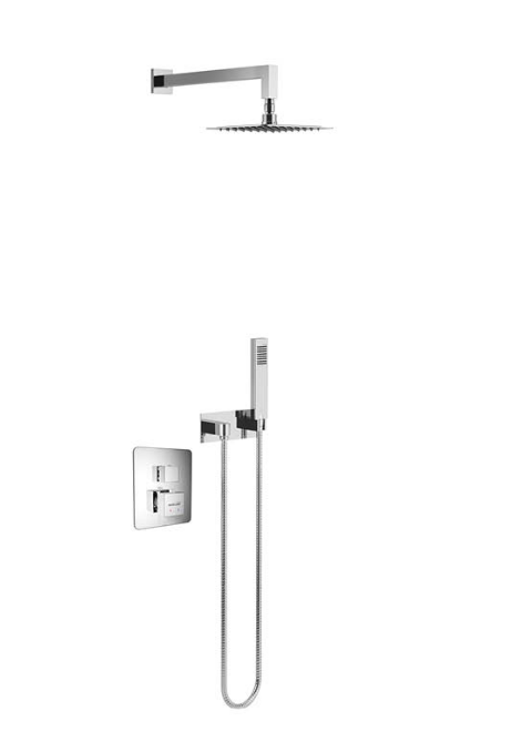 Excellent Frost Quadro termostatyczny zestaw podtynkowy wannowo-prysznicowy z deszczownicą AREX.4403CR