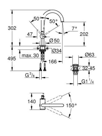 Grohe Atrio bateria umywalkowa DN 15 rozmiar L chrom 32042003