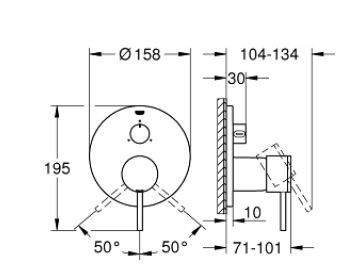 Grohe Atrio bateria podtynkowa 3-drożna cool sunrise 24096GL3 - OD RĘKI !!!